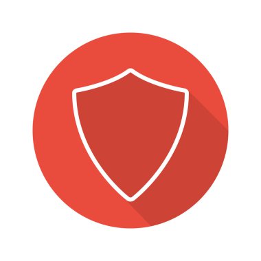 Kalkan düz doğrusal uzun gölge simgesi