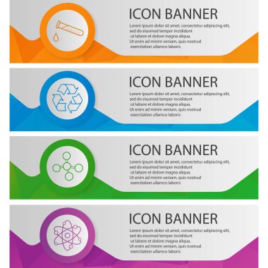 Kimyasal laboratuvar afiş şablonlar kümesi