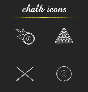 Bilardo tebeşir Icons set