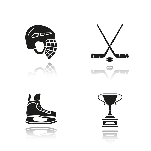 Set di icone dell'attrezzatura da hockey — Vettoriale Stock