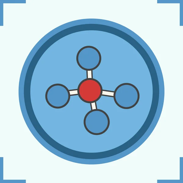 Ícone de cor da molécula — Vetor de Stock