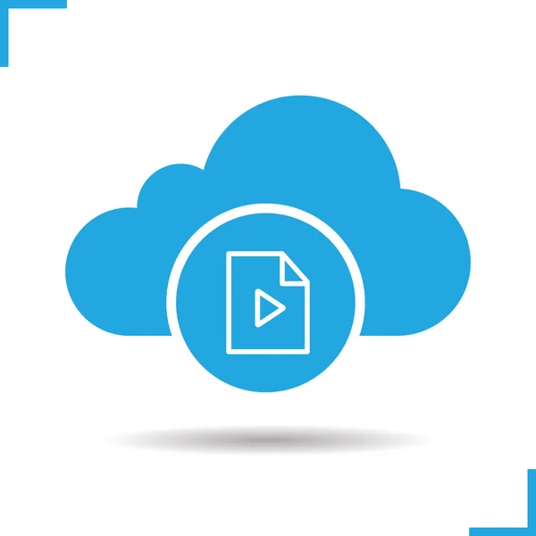 Ikona pliku Cloud przechowywania media — Wektor stockowy
