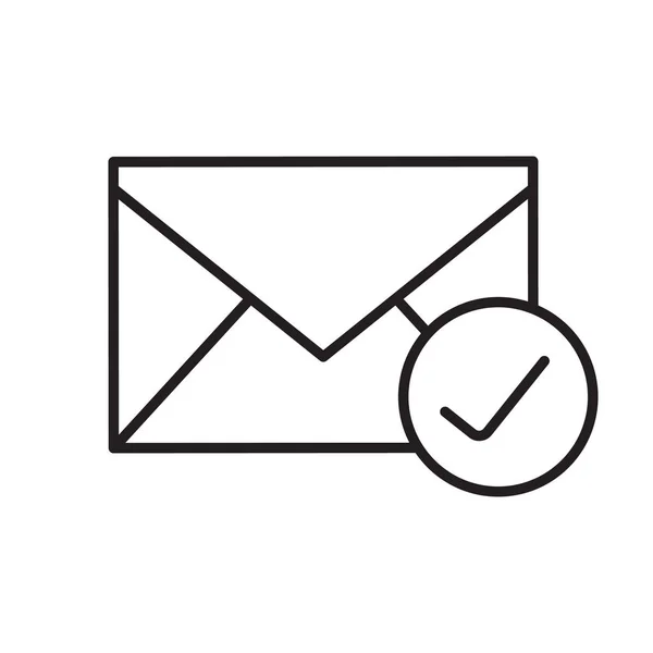 Γραμμική εικονίδιο ελέγχου ηλεκτρονικού ταχυδρομείου — Διανυσματικό Αρχείο
