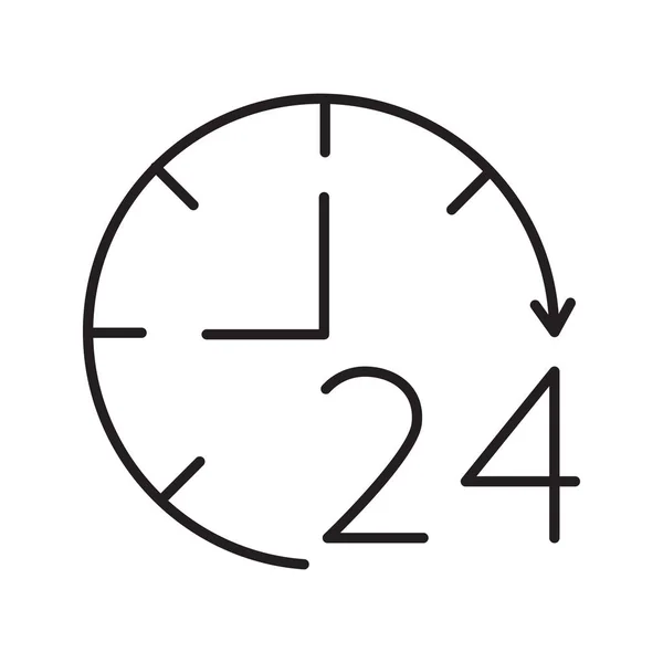 오픈 24 시간 선형 아이콘 — 스톡 벡터