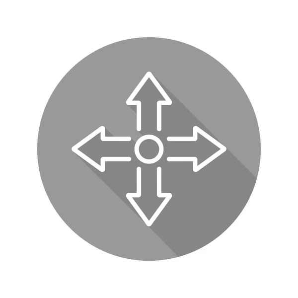 Le symbole de livraison. Icône longue ombre linéaire plate — Image vectorielle