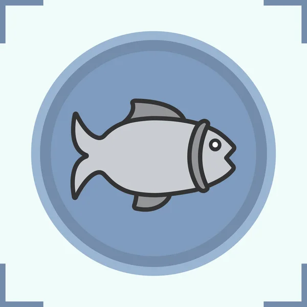 Pictogram van de kleur van de vis — Stockvector