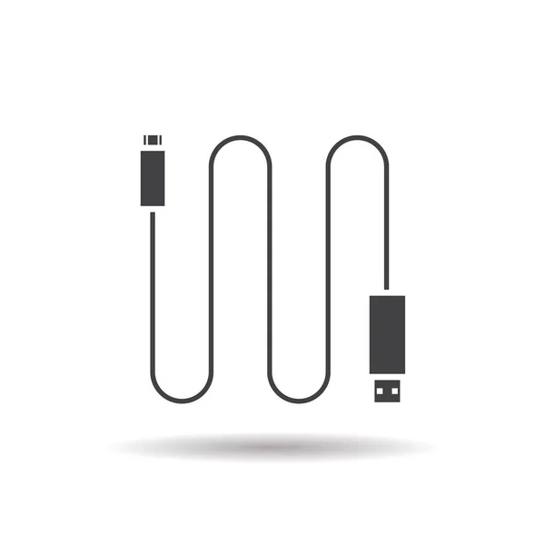 Mini icono de cable USB — Vector de stock