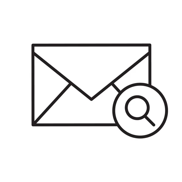 Γραμμική εικονίδιο αναζήτησης ηλεκτρονικού ταχυδρομείου — Διανυσματικό Αρχείο