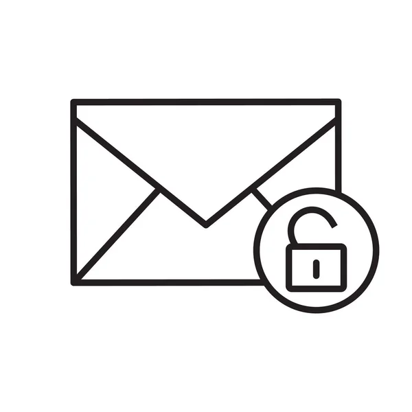 Icono lineal de seguridad de correo electrónico — Vector de stock