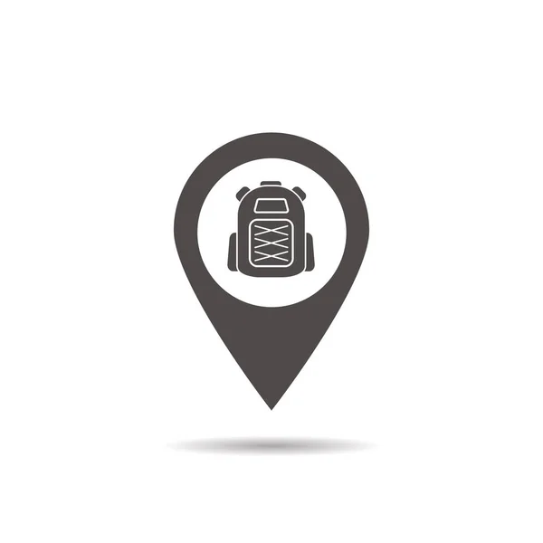 Wandelen basislocatie pictogram — Stockvector