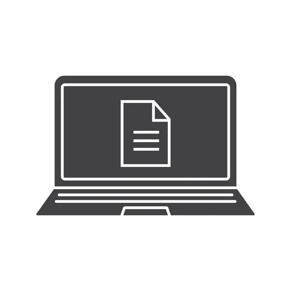 Laptop document icon — Stock Vector