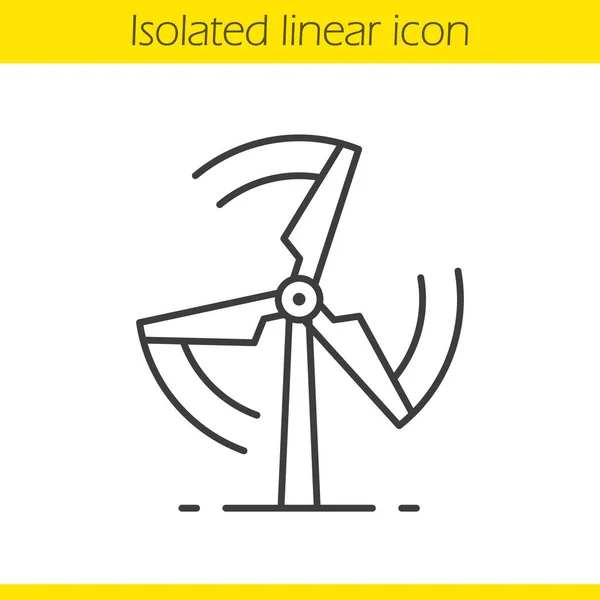 Icono lineal giratorio del molino de viento — Vector de stock