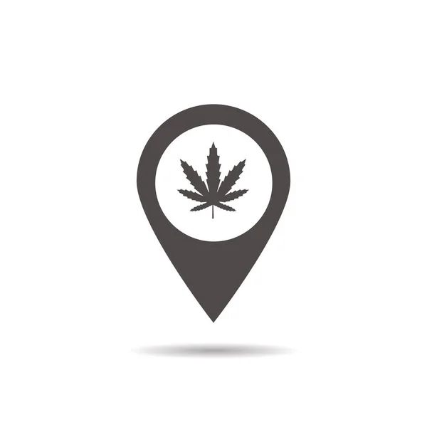 Medical marijuana store location icon — Stock Vector