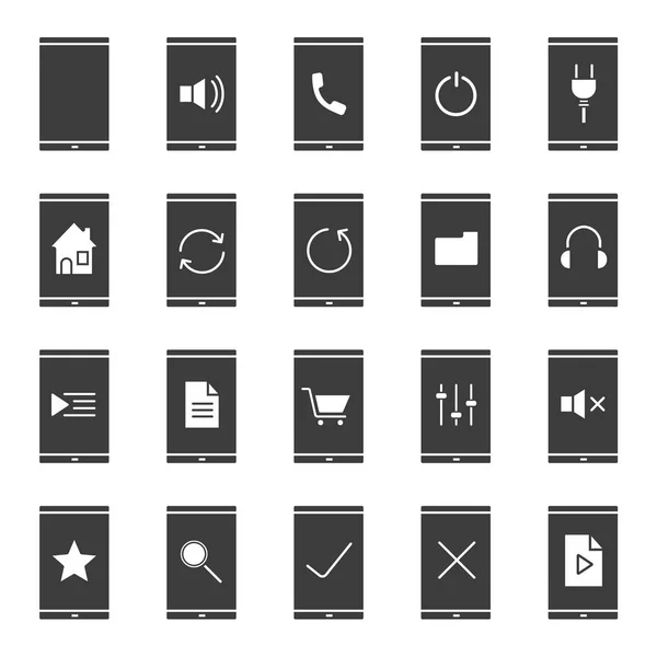 Symbole für Smartphone-Apps gesetzt — Stockvektor