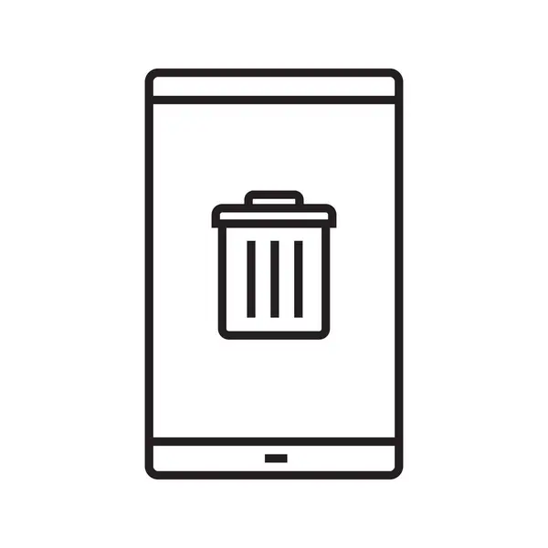 Données Smartphone supprimer icône linéaire — Image vectorielle