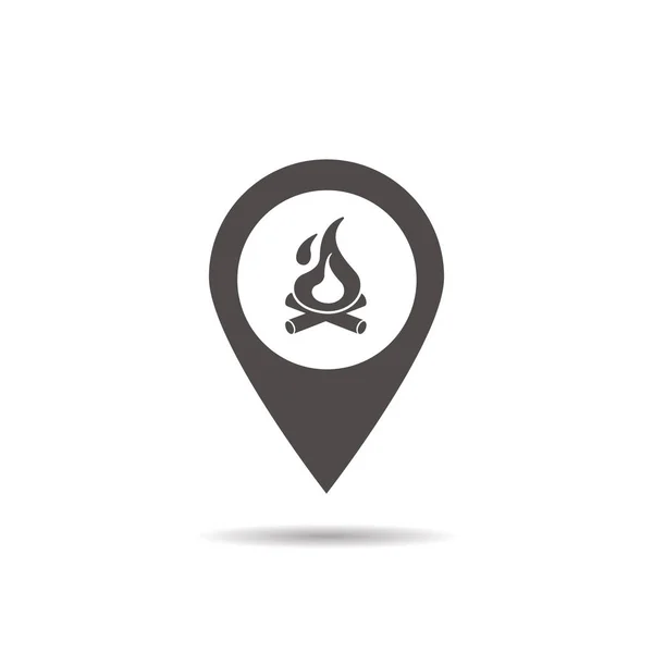 Camping base ubicación icono — Vector de stock