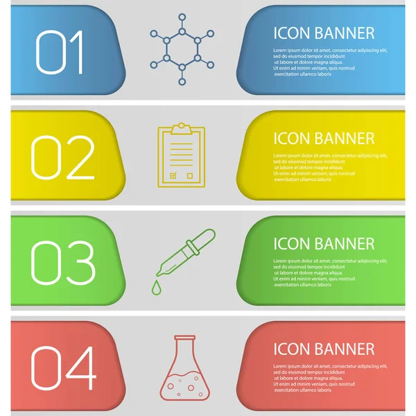 Set di modelli di banner per laboratori scientifici — Vettoriale Stock