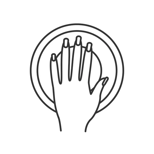Tigela de manicure ícone linear — Vetor de Stock