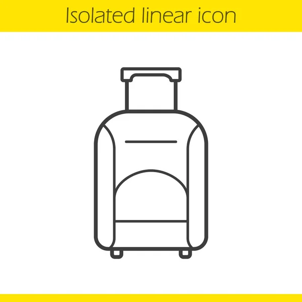 Luggage suitcase on wheels linear icon — Stock Vector