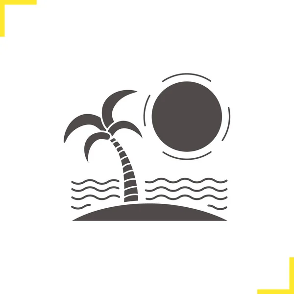 Tropical island icon — Stock Vector