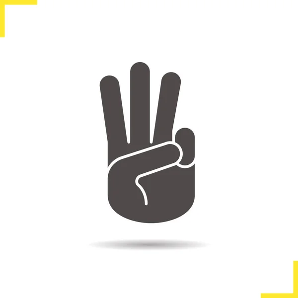 Three fingers up icon Stock Vector
