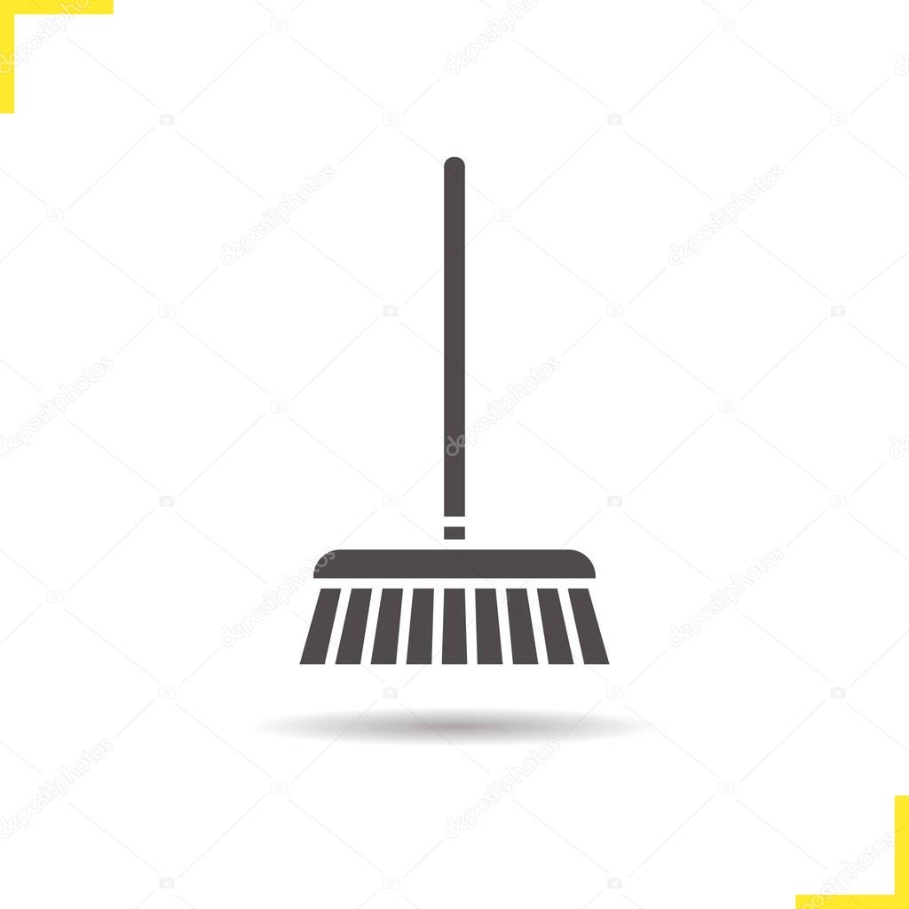 Mop icon. Drop shadow silhouette symbol. Cleaning service. Negative space. Vector illustration