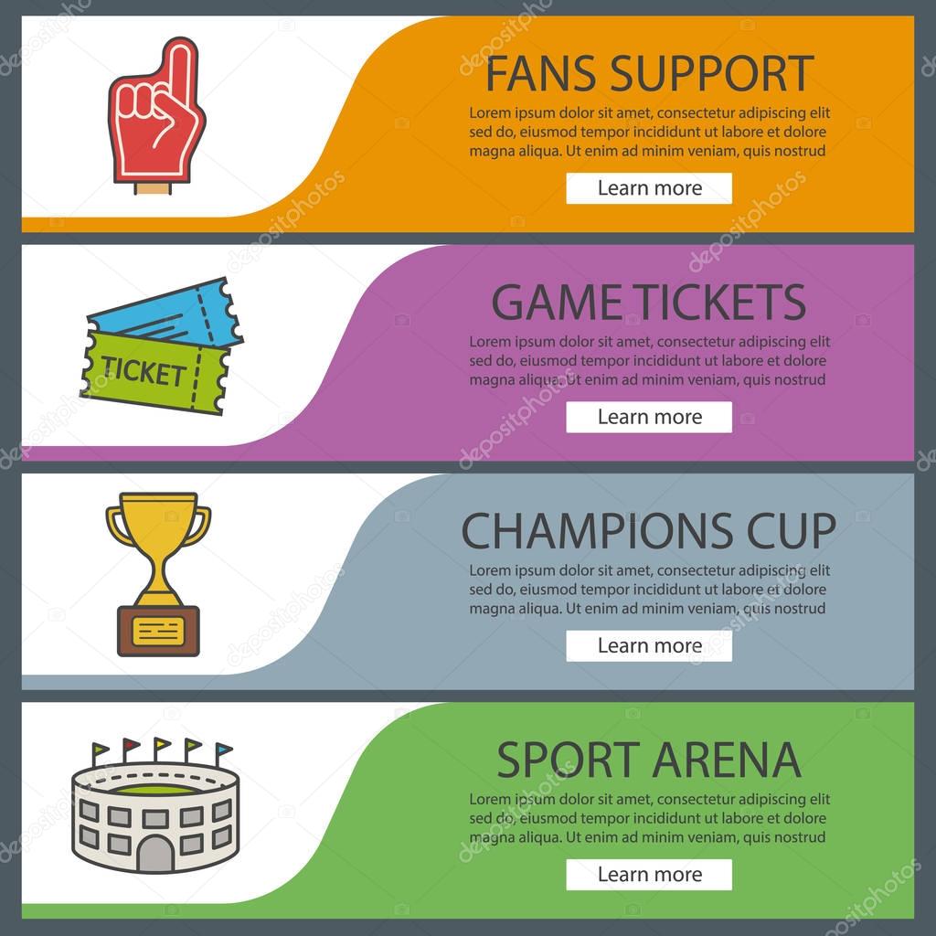 Sport game banner templates set