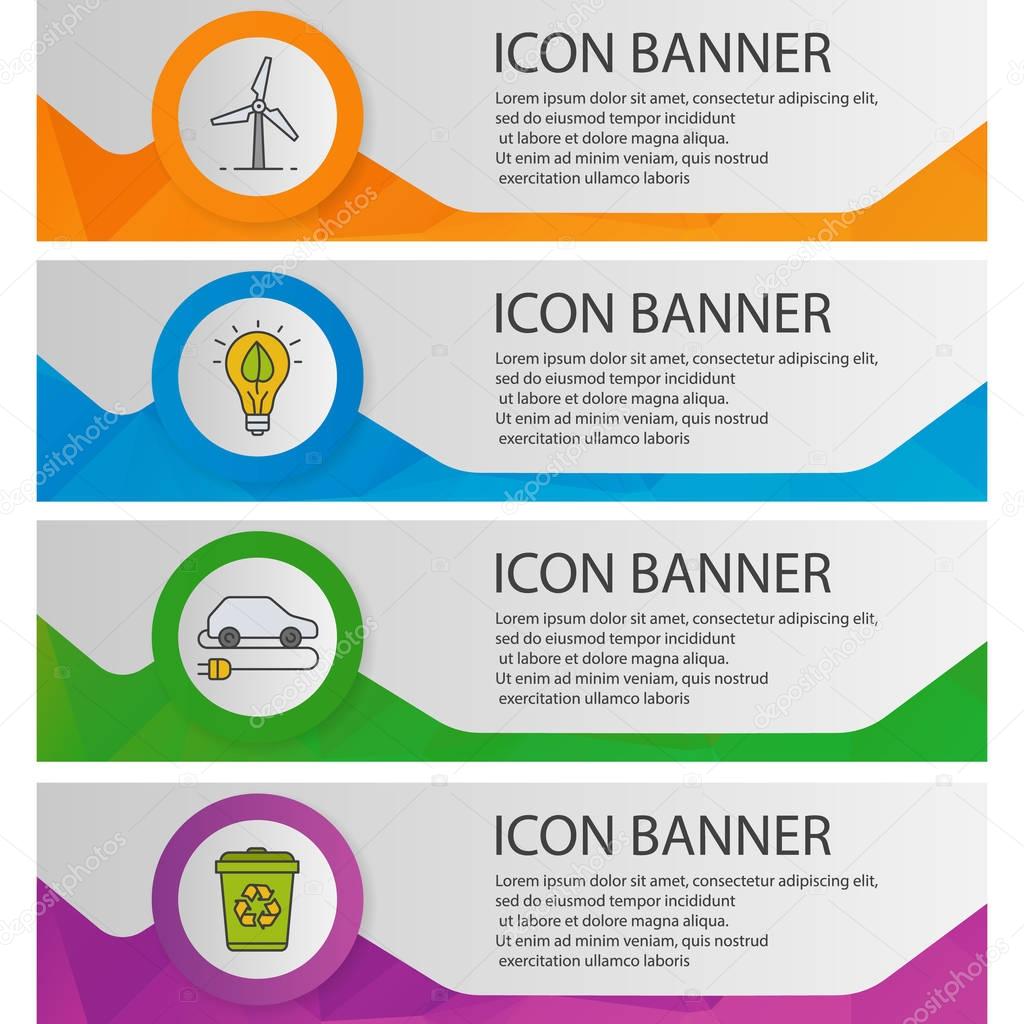 Eco energy banner templates set