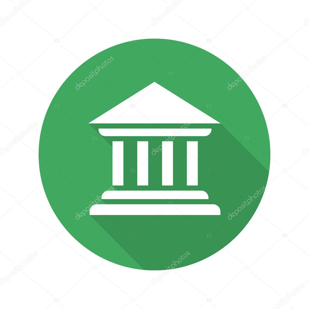 Bank building flat icon