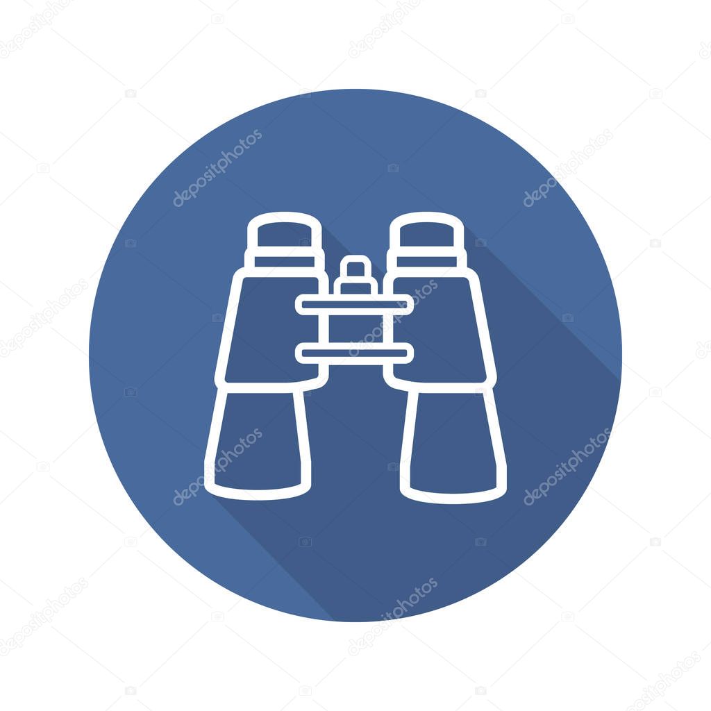 Binoculars flat linear long shadow icon