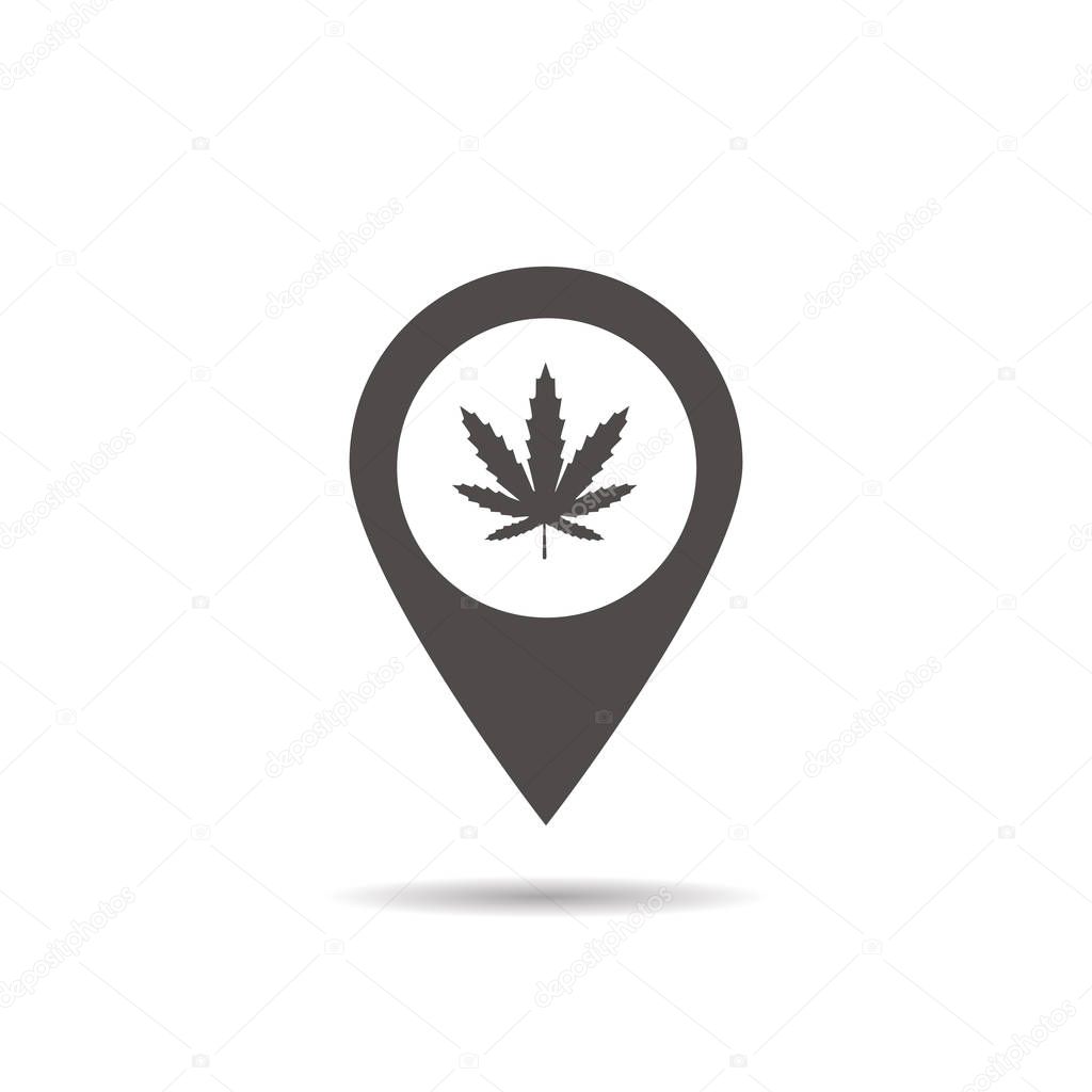 Medical marijuana store location icon