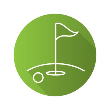 Golf Sahası düz doğrusal uzun gölge simgesi