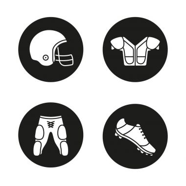 Amerikan futbolu oyuncunun tek tip Icons set