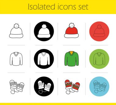 Kış Icons set elbise