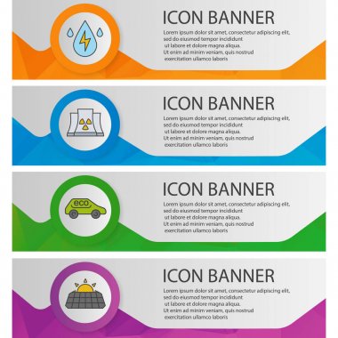 Eko enerji afiş şablonlar kümesi