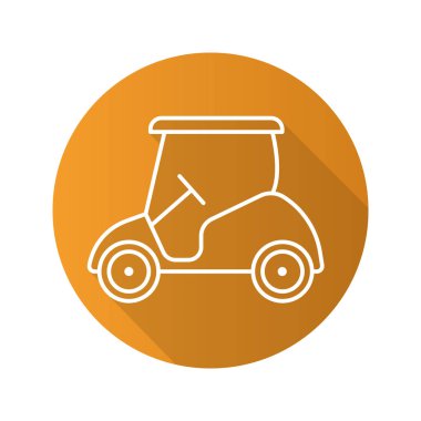 Golf arabası düz doğrusal uzun gölge simgesi
