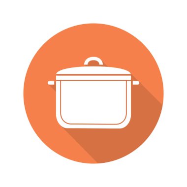 Pot düz tasarım uzun gölge simgesi