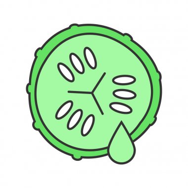 Salatalık dilim ile suyu damla renk simgesi