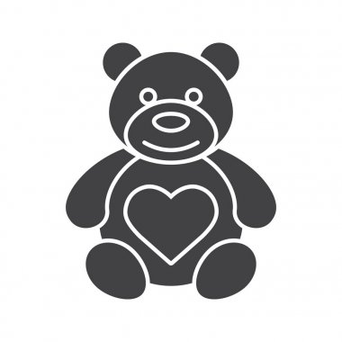 Oyuncak ayı ile kalp şekli simgesi