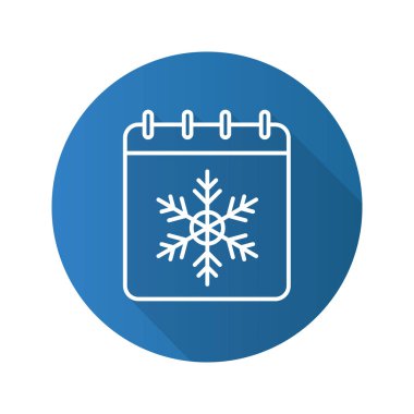 Kış sezonu düz simgesi