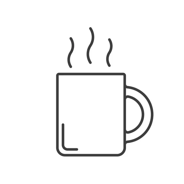 Taza de vapor icono lineal — Vector de stock