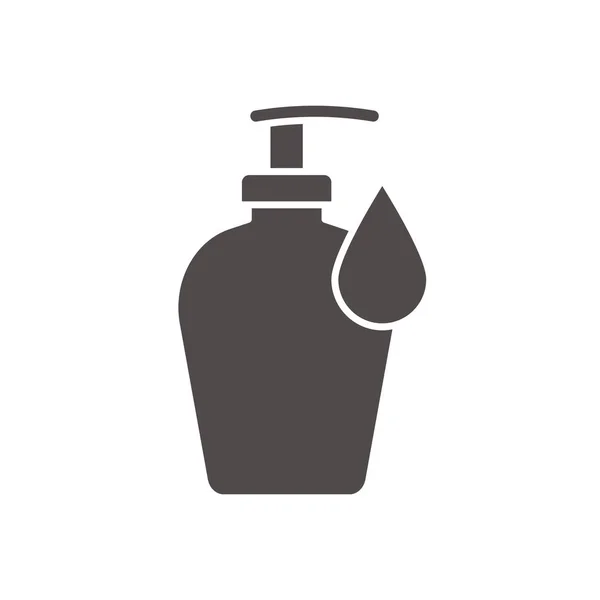Bouteille de savon liquide avec icône goutte — Image vectorielle