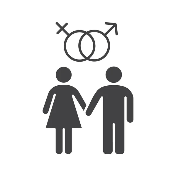 Heterosexual couple icon — Stock Vector