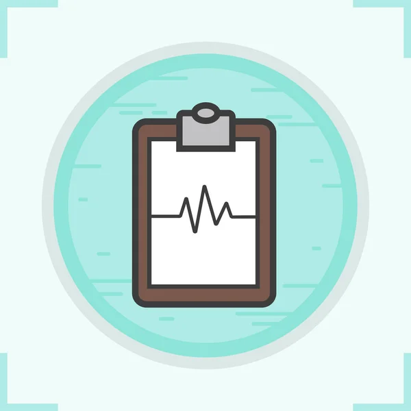 Icono de color del portapapeles de cardiograma — Vector de stock