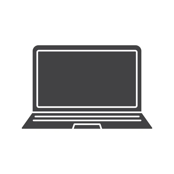 Laptop-Symbol. Silhouettensymbol — Stockvektor