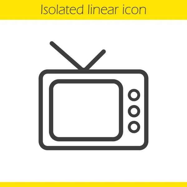 Retro Tv instellen lineaire pictogram — Stockvector