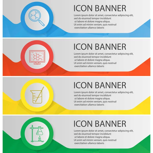 Chemical laboratory banner templates set — Stock Vector