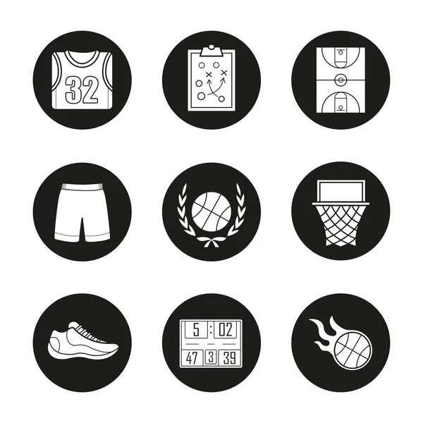 Basketbal ikony nastavit — Stockový vektor