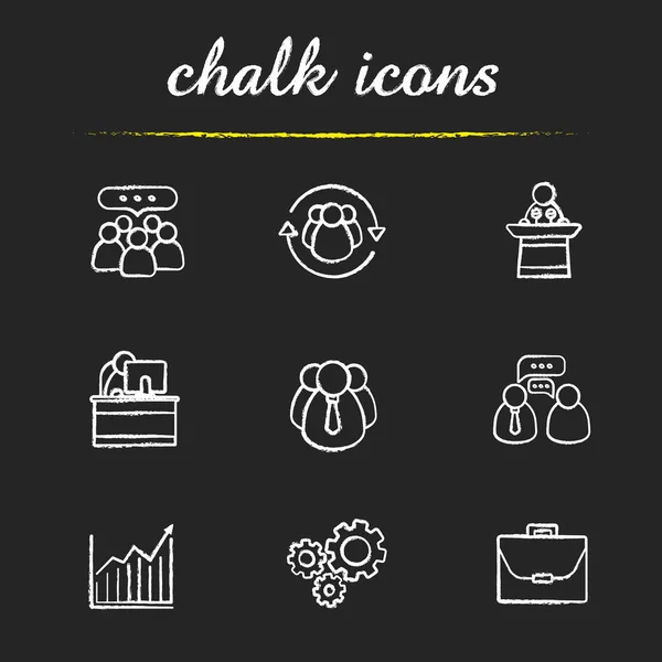 Conjunto de iconos de negocios y trabajo en equipo — Archivo Imágenes Vectoriales