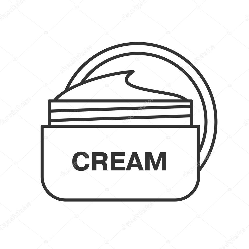 Face cream jar linear icon